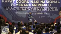 Ketua Umum Partai Amanat Nasional (PAN) Zulkifli Hasan memberikan arahan saat pembukaan Rapat Kordinasi Nasional (Rakornas) Pemenangan Pemilu Partai Amanat Rakyat di Jakarta, Rabu (14/12). (Liputan6.com/Faizal Fanani)