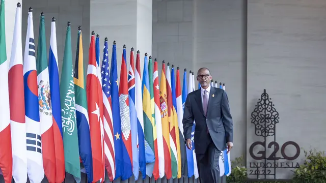 Presiden Paul Kagame menghadiri KTT G20 di Bali, Selasa (15/11/2022). (Dok. Presidency Rwanda via Twitter)