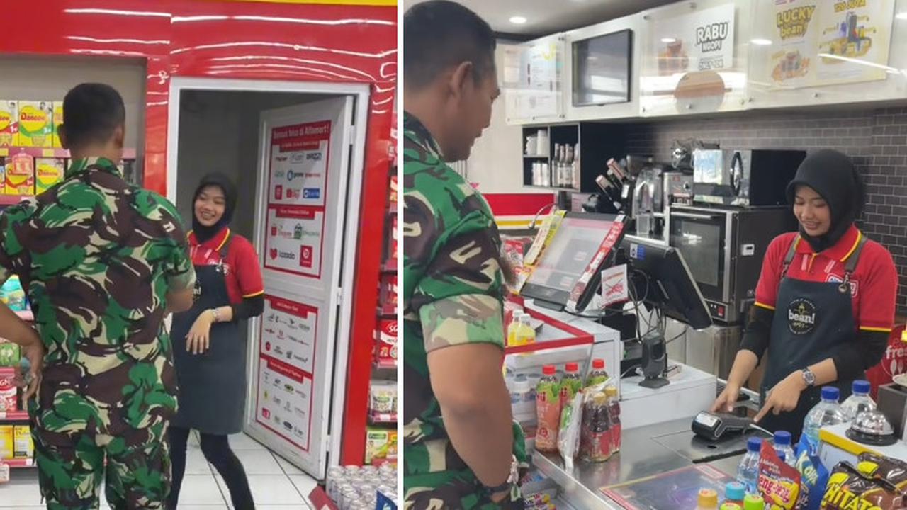 Momen Anggota TNI Kunjungi Minimarket Tempat Putrinya Bekerja Ini Viral, Kebersamaannya Curi Perhatian