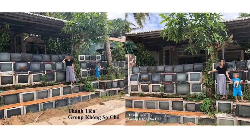 Unik, Rumah di Vietnam Buat Pagar dari Televisi