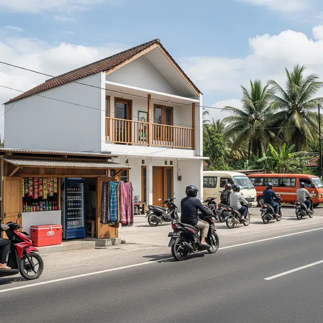 9 Model Rumah Desa Pinggir Jalan dengan Toko Kecil, Usaha Produktif di Pedesaan