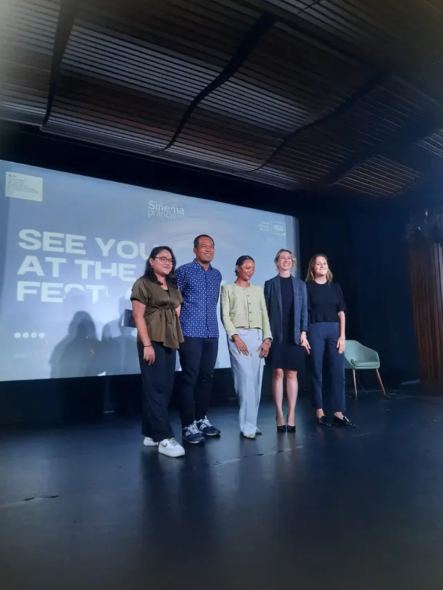 Suasana peluncuran Festival Sinema Prancis 2023 di Jakarta, 9 November 2023.