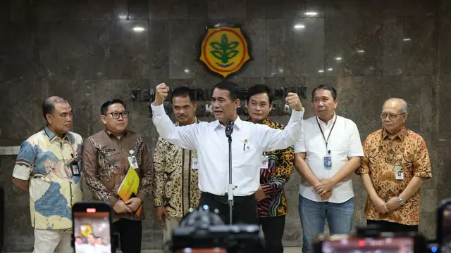 Menteri Pertanian (Mentan) Andi Amran Sulaiman dalam konferensi pers di Kantor Kementan, Jumat (6/03/2026).