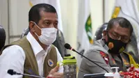 Ketua Satgas Penanganan COVID-19 Doni Monardo meminta Pemprov Sulawesi Tengah tidak kendor memutus mata rantai COVID-19 saat rakor di Palu, Selasa (10/11/2020). (Badan Nasional Penanggulangan Bencana/BNPB)