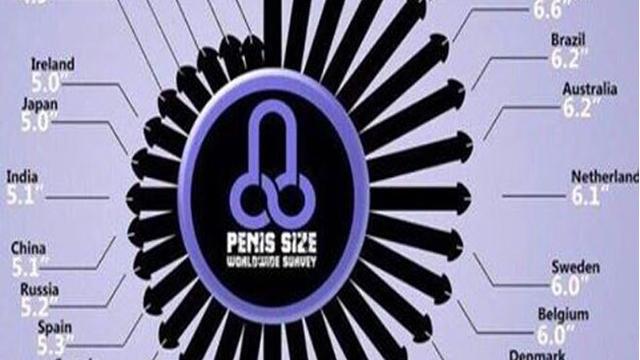 [Bintang] Infografis ukuran penis di berbagai negara