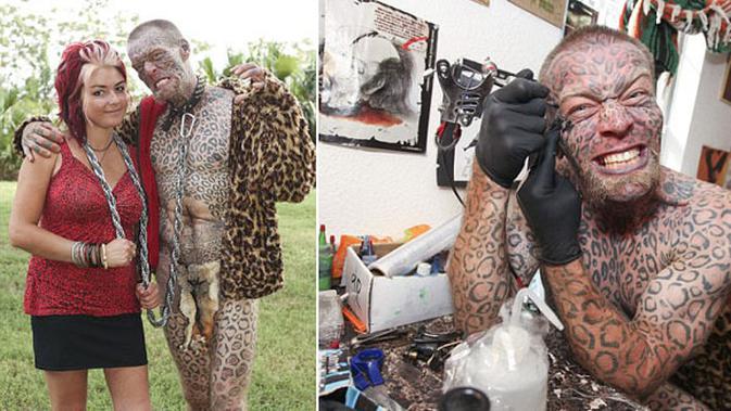 Pria Ini Terobsesi Jadi Kucing  Raksasa Dengan 1 000 Tato  