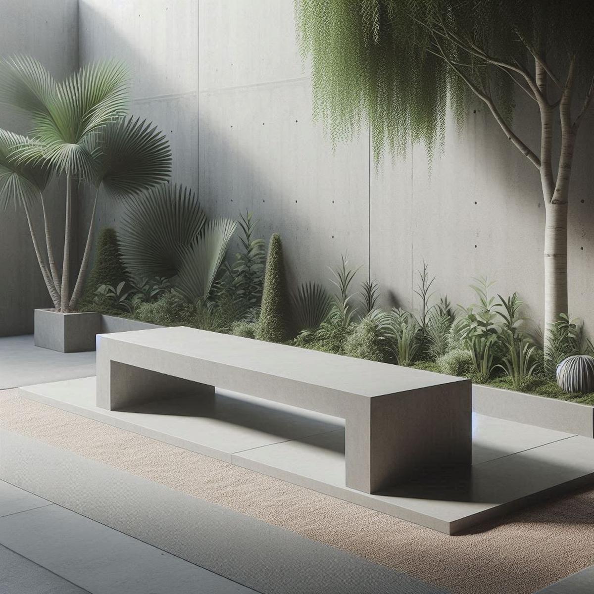 Bangku Taman Beton Minimalis Modern