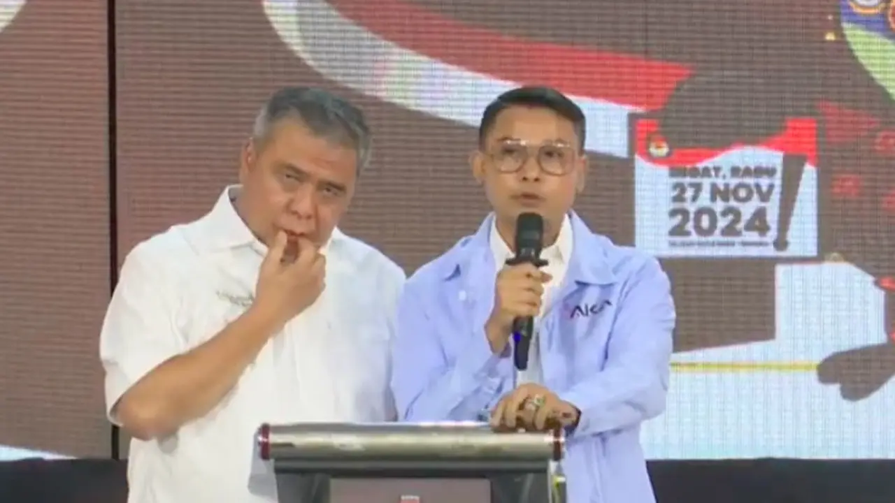 Penampilan Calon Gubernur dan Wakil Gubernur  Sulteng Ahmad Ali dan Abdul Karim Aljufri saat debat kedua Pilkada Sulteng. (Istimewa)