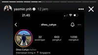 Tangkapan layar Instagram Story&nbsp;Yasmin Nur diduga mengancam Dheo Cahyo. (dok. X)