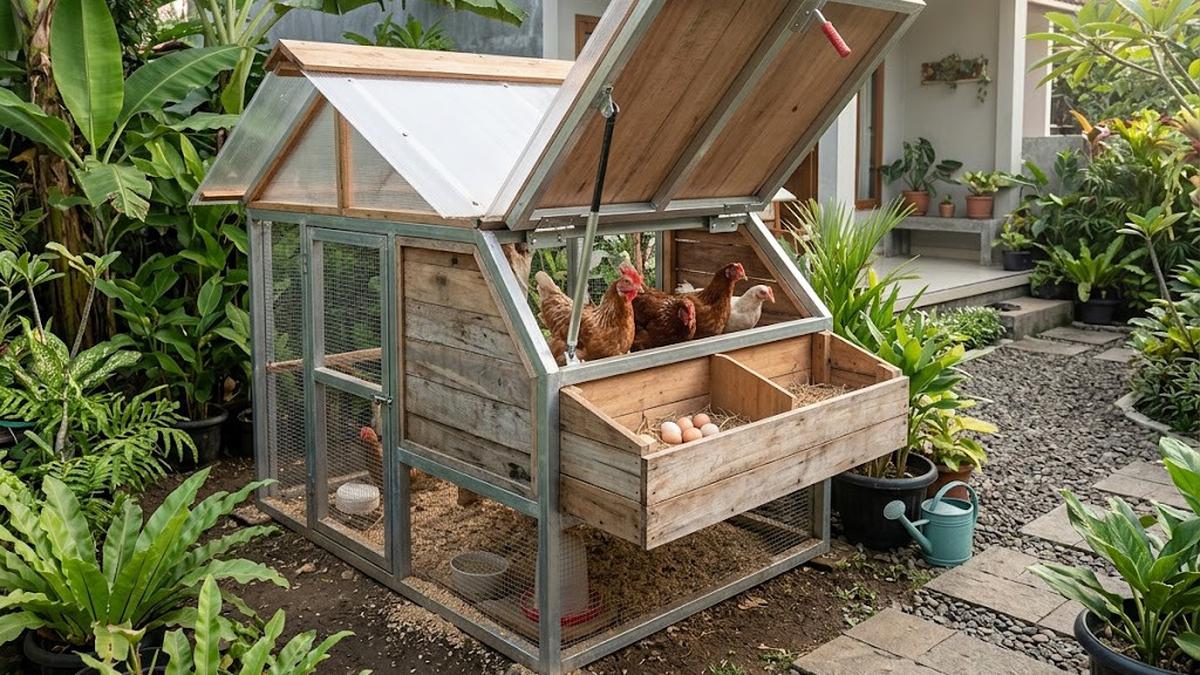 6 Ide Kandang Ayam dengan Atap yang Bisa Dibuka, Praktis dan Nyaman untuk Unggas