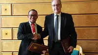Menteri Ketenagakerjaan M. Hanif Dhakiri dalam Pertemuan Bilateral dengan Departemen Federal Bidang Ekonomi, Pendidikan, dan Penelitian Konfederasi Swiss di Jenewa