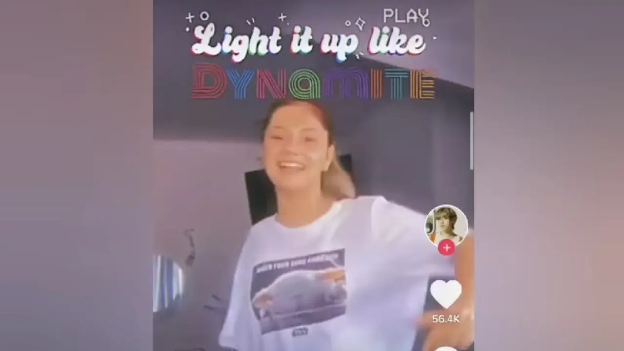Gabriela ketika menarikan dance Dyanmite dengan energic/dok.TikTok @bubby.hyung