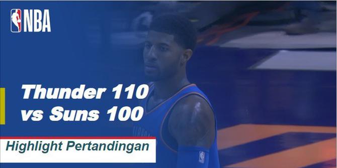 Cuplikan Hasil Pertandingan NBA : Thunder 110 VS Suns 100