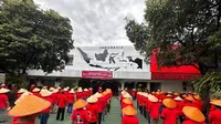 PDIP Menggelar Apel Siaga di Sekolah Partai PDIP, Lenteng Agung, Jakarta Selatan. (Liputan6.com/Muhammad Radityo Priyasmoro)