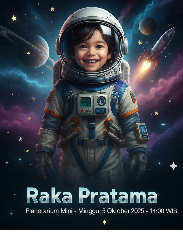 Prompt Gemini AI Viral Edit Foto Anak jadi Poster Ultah / Ilustrasi Gemini AI