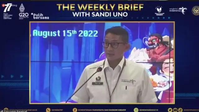 Menparekraf Sandiaga Uno di Weekly Press Briefing