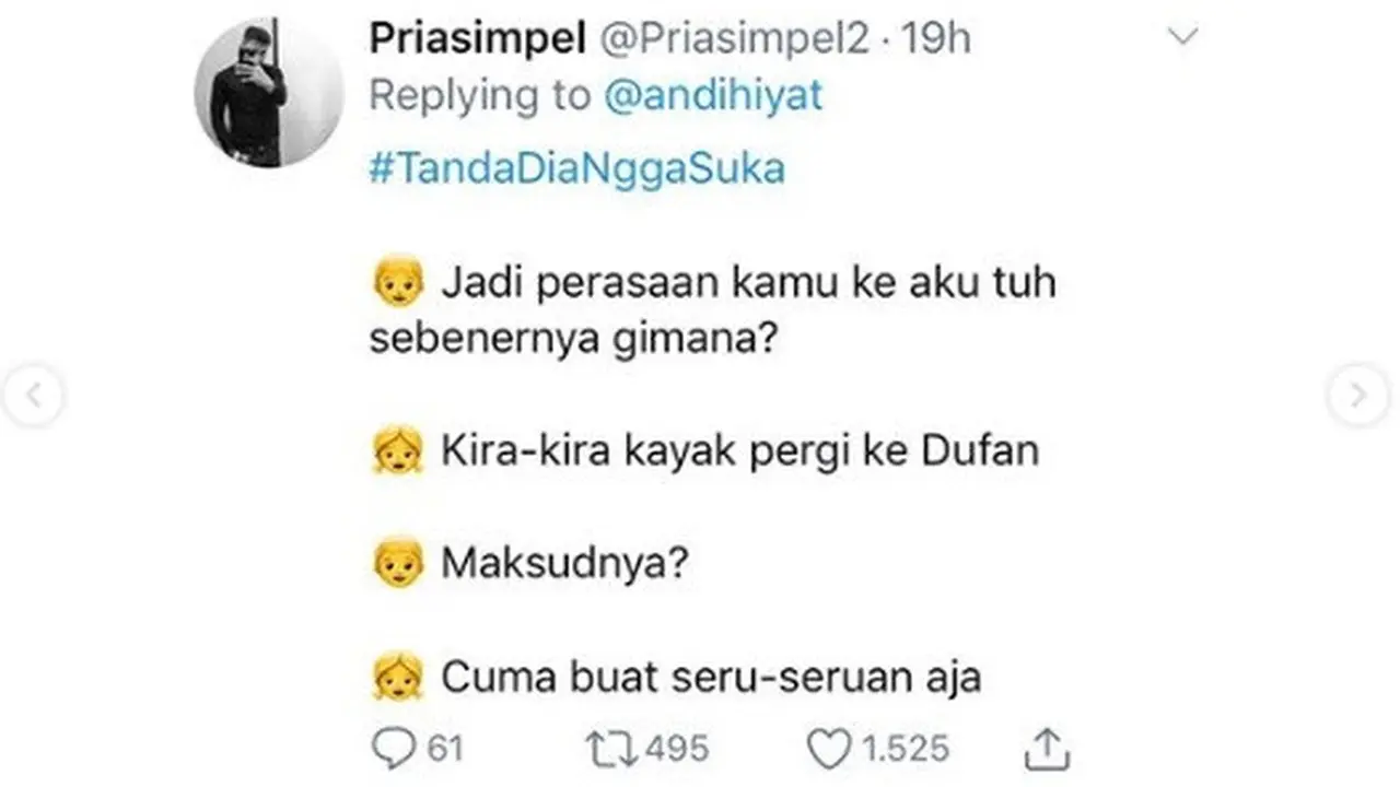 tanda gebetan tak suka