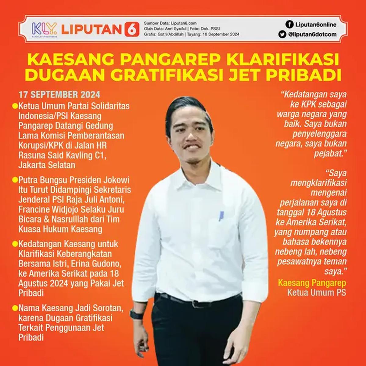 Infografis Kaesang Pangarep Klarifikasi Dugaan Gratifikasi Jet Pribadi. (Liputan6.com/Gotri/Abdillah)