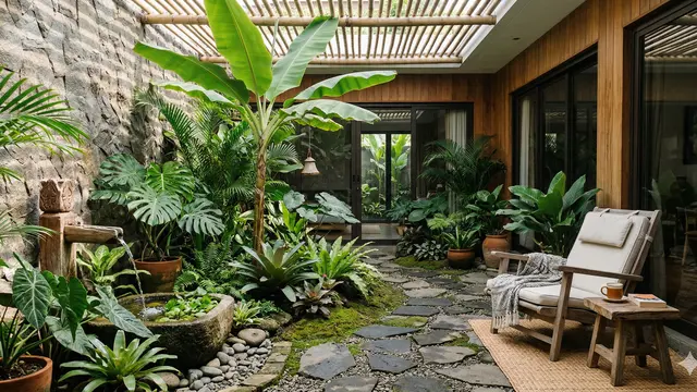 Rumah dengan Inner Courtyard Mini (Foto: Gemini AI)