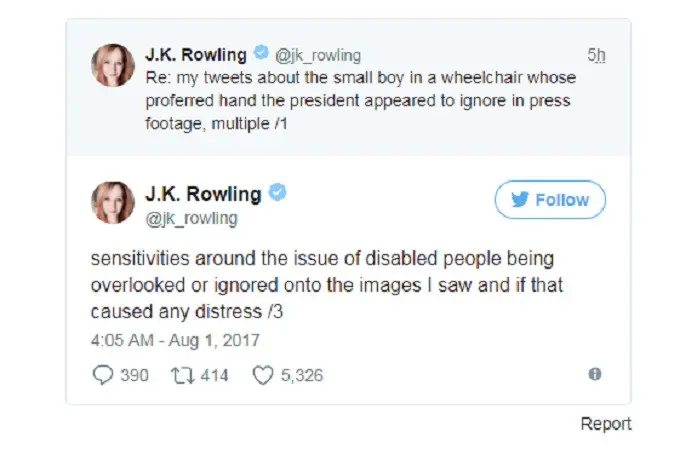Permintaan maaf JK Rowling (Twitter/@jk_rowling) 