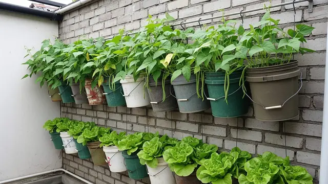 Ide Kebun Vertikal Kombinasi Kacang-Kacangan Pakai Ember Bekas