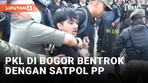 VIDEO: Lagi! PKL di Bogor Bentrok Dengan Petugas Satpol PP Saat Pembongkaran Bangunan Liar