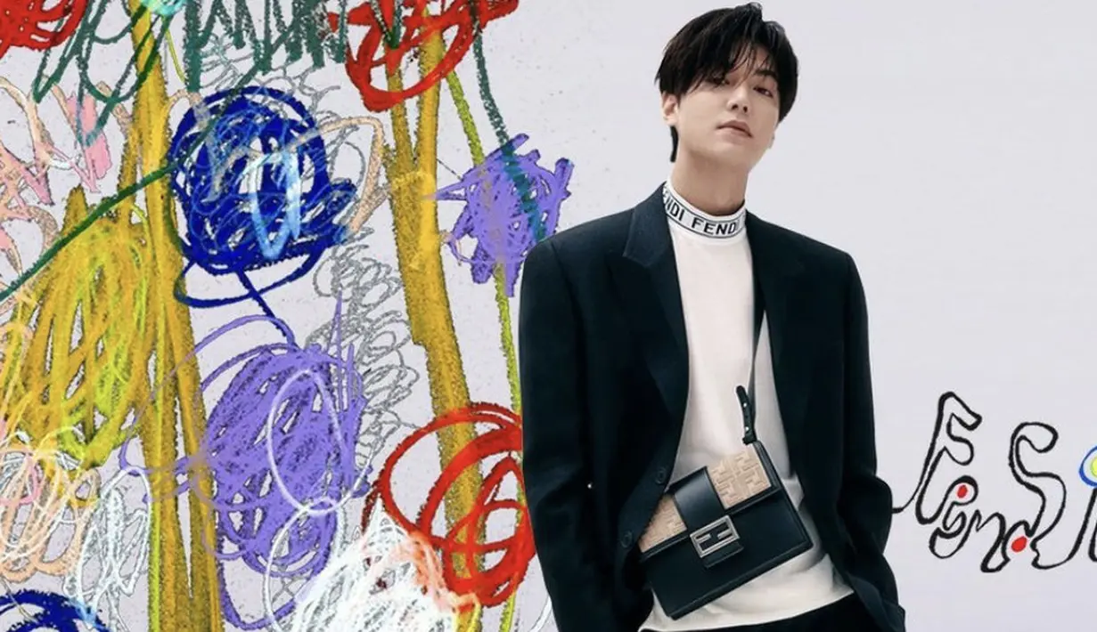 <p>Untuk menyelaraskan gayanya, Lee Min Ho memilih tas Fendi dengan aksen dua warna yang unik. [Foto: Instagram/ Lee Min Ho]</p>