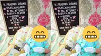 Viral bayi lahir pada momen Pemilu 2024 diberi nama Prabowo Gibran (sumber: Instagram/mood.jakarta)