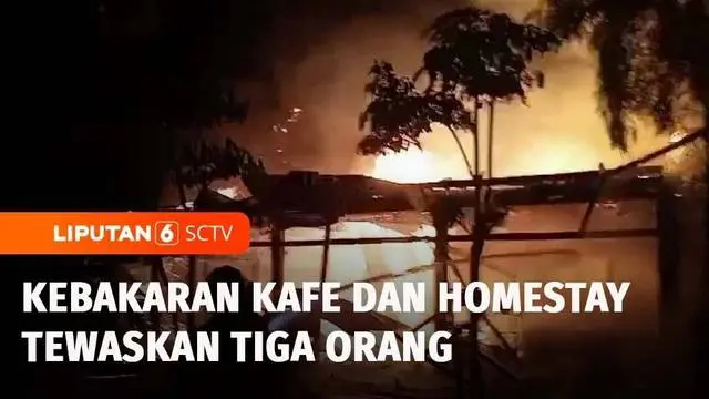 VIDEO: Kafe dan Penginapan di Lamongan Ludes Terbakar, Tiga Orang Tewas