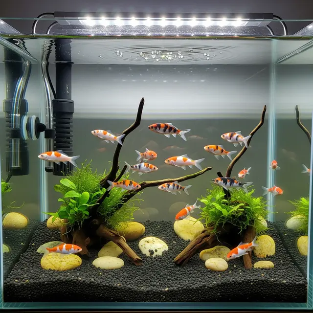 Ikan Koi Mini di Kolam Tidak Besar (AI Generated)