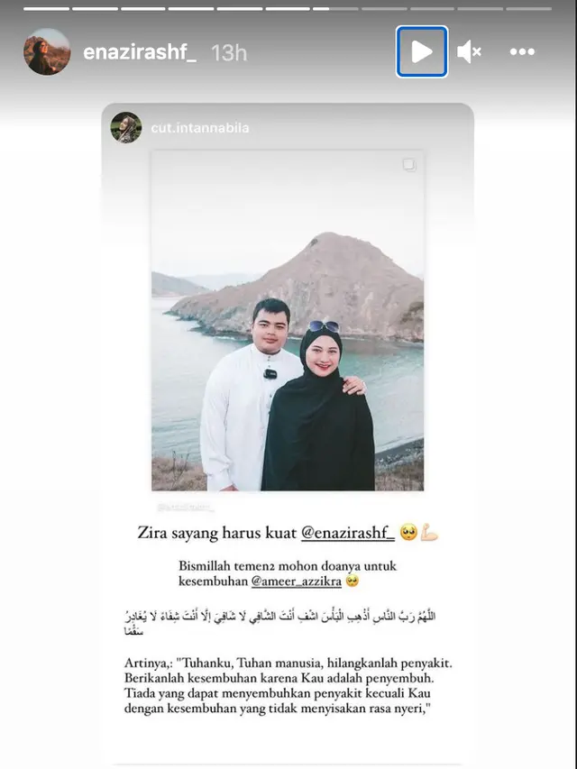 Unggahan Nadzira Shafa. (Foto: Instagram @enazirashf_)