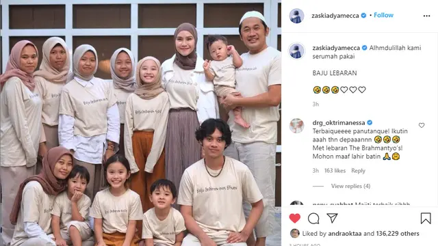 Zaskia Adya Mecca Kompak kenakan baju lebaran