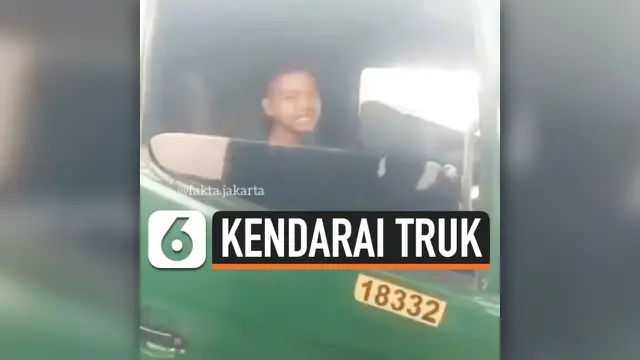 HEBOH BOCAH 12 TAHUN KENDARAI TRUK KONTAINER SAMBIL MEROKOK