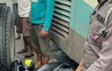Viral Aksi Heroik Polisi Pontianak Ganjal Bus Mundur dengan Motornya, Banjir Pujian