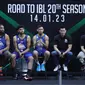 Pemain klub IBL Satria Muda saat Media Day jelang musim 2023