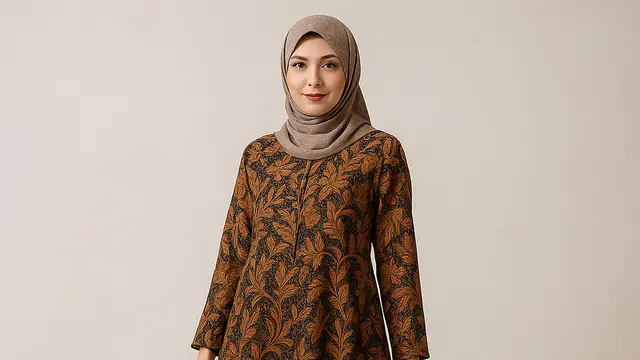 Model Baju Batik untuk Kerja Wanita Muslimah/Ilustrasi gambar oleh AI