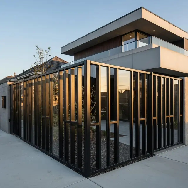 Pagar Rumah dari Rangka Besi Bekas jadi Desain Industrial Modern