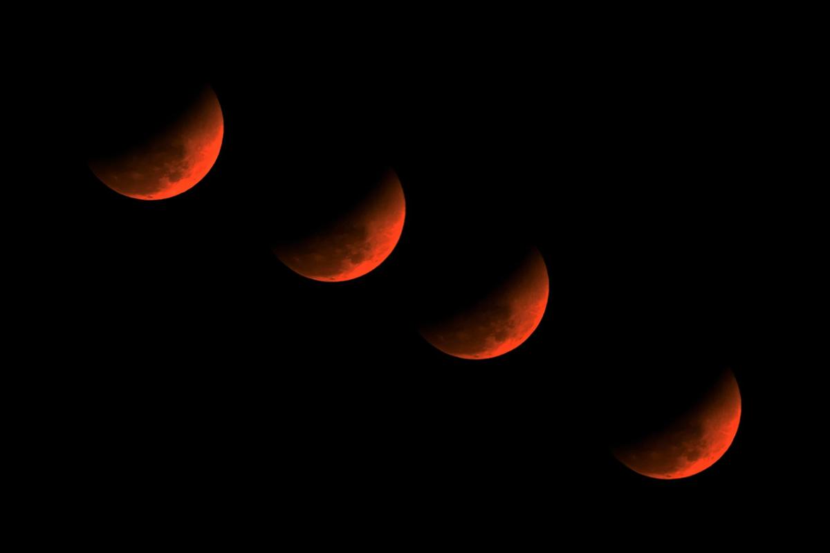 FOTO: Gerhana Bulan Total Hiasi Langit Dunia dengan Fenomena Bulan Darah