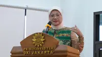 Menteri Ketenagakerjaan, Ida Fauziyah saat memberikan sambutan pada Sosialisasi Pasar Kerja yang diselenggarakan Ikatan Mahasiswa Muhammadiyah Jakarta, Rabu (7/2/2024) di Jakarta.