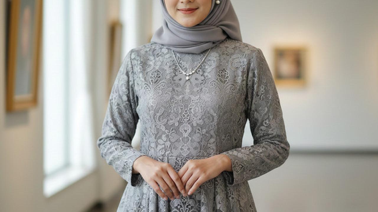 10 Gamis Batik Brokat Warna Netral Favorit 2026, Cocok untuk Berbagai Acara
