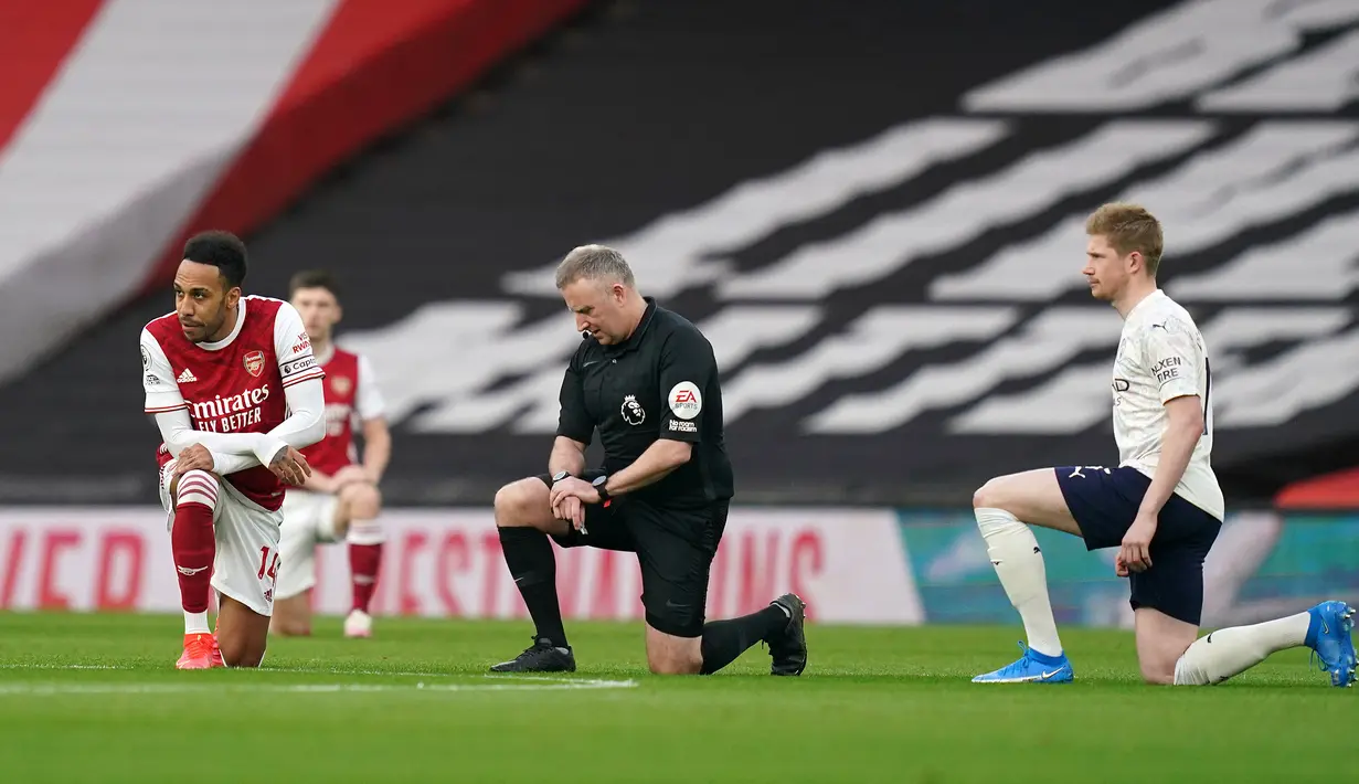Kedua tim telah bertemu sebanyak 203 kali. Manchester City mencatat 60 kali kemenangan, Arsenal 98 kali kemenangan dan 45 kali sisanya berakhir imbang. (Foto: AFP/Pool/John Walton)
