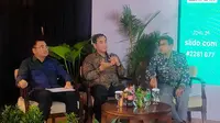 Diskusi panel media bertajuk "SNI Resin PET Daur Ulang: Seimbangkan Keamanan dan Lingkungan dalam Regulasi Kemasan di Kawasan Senayan, Jakarta Pusat, Selasa, 14 November 2023.&nbsp; (Liputan6.com/Henry)
