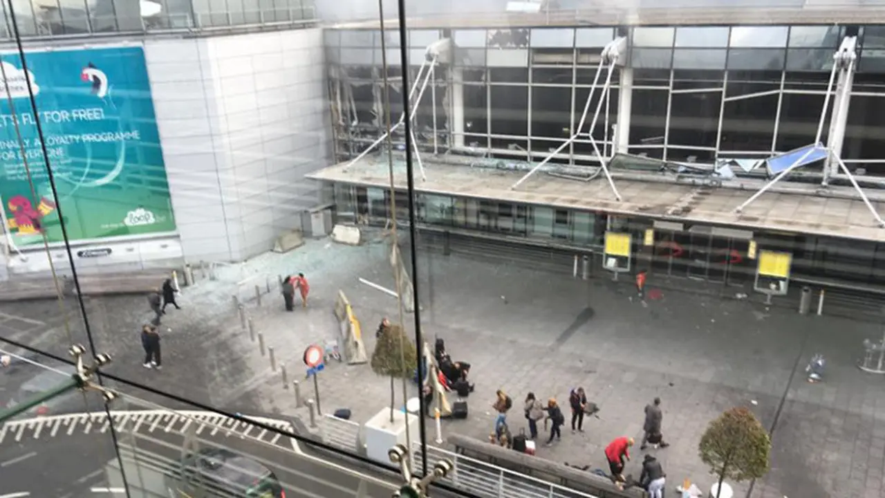 Situasi pascaledakan di Bandara Belgia