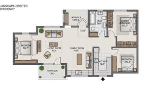Denah Desain Rumah 8x12 dengan 3 Kamar dan Mushola. Foto: Gemini