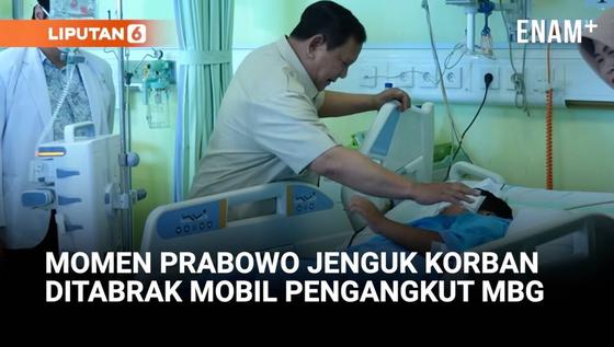 Momen Prabowo Jenguk Korban Ditabrak Mobil Pengangkut MBG