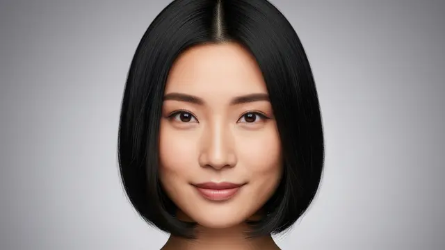 Middle Part Bob (Rambut Pendek Belah Tengah)