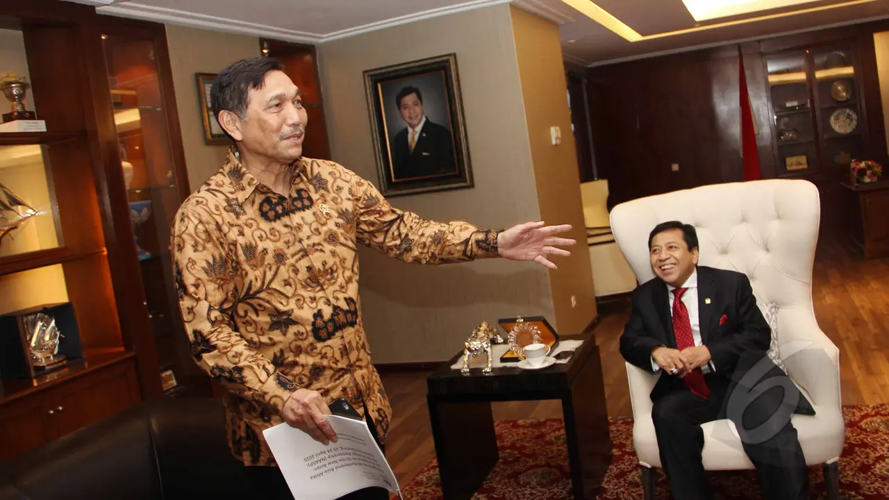 Ketua DPR, Setya Novanto di Datangi Luhut Pandjaitan 