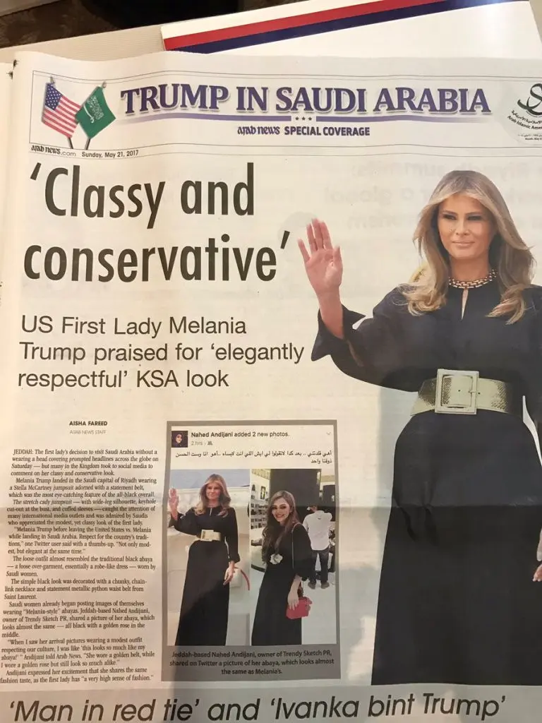 Media Arab puji penampilan Melania Trump (Twitter/@ElizLanders)