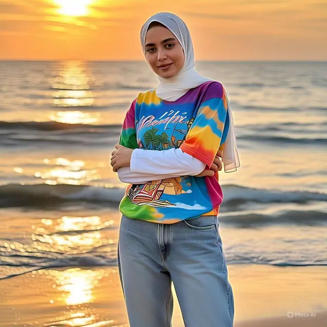 Inspirasi Outfit Hijab: Oversized T-Shirt Grafis + Jeans Boyfriend