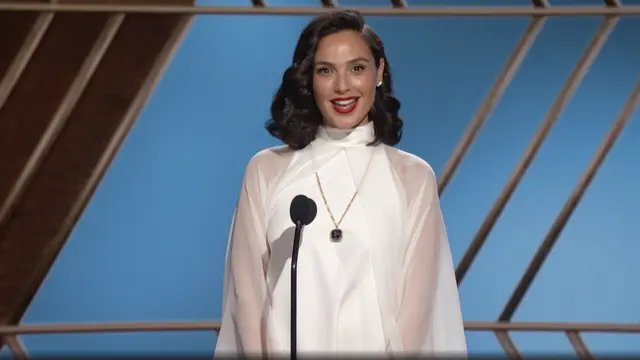Gal Gadot di Golden Globe Awards 2021. (NBC via AP)